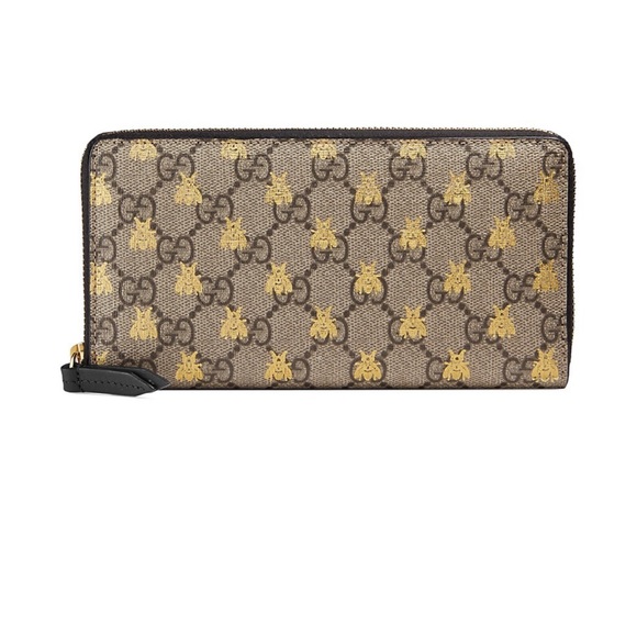 Gucci Handbags - Gucci GG Supreme Bees Zip Around Wallet